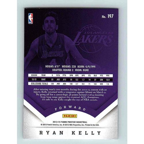 2013-14 Panini Prestige Base #197 Ryan Kelly RC