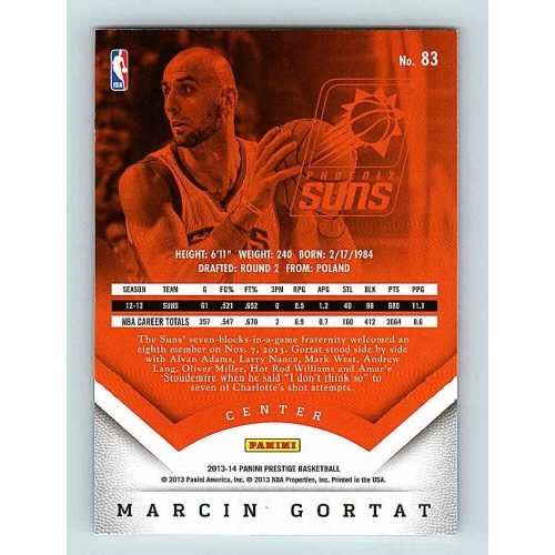 2013-14 Panini Prestige Base #83 Marcin Gortat