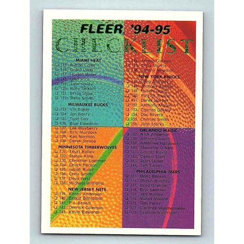 1994-95 Fleer Checklist #239 Checklist