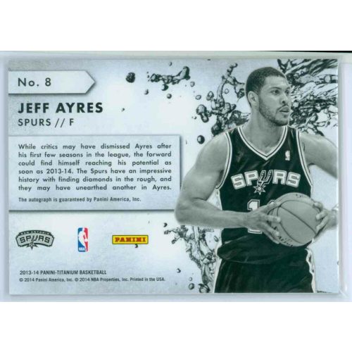 2013-14 Panini Titanium New Wave Autograph #8 Jeff Ayres RC AU