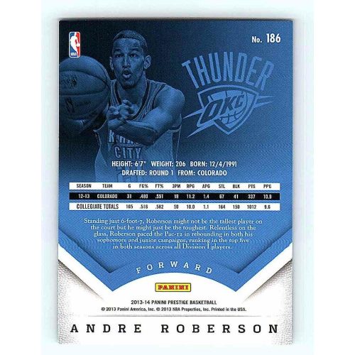 2013-14 Panini Prestige Base #186 Andre Roberson RC