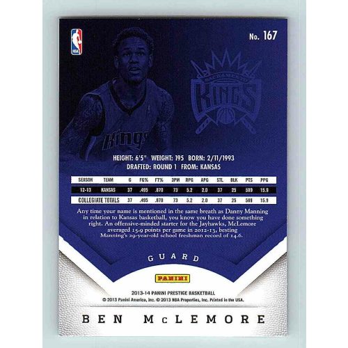 2013-14 Panini Prestige Base #167 Ben McLemore RC