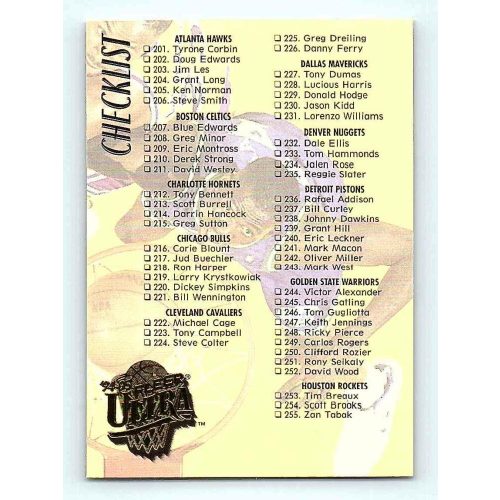 1994-95 Fleer Ultra Series 2 Checklist #349 Checklist