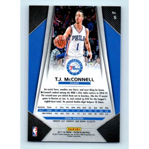 2017-18 Prizm Basketball Base # 5 T.J. McConnell