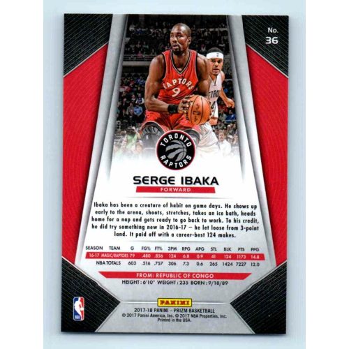 2017-18 Prizm Basketball Base # 36 Serge Ibaka