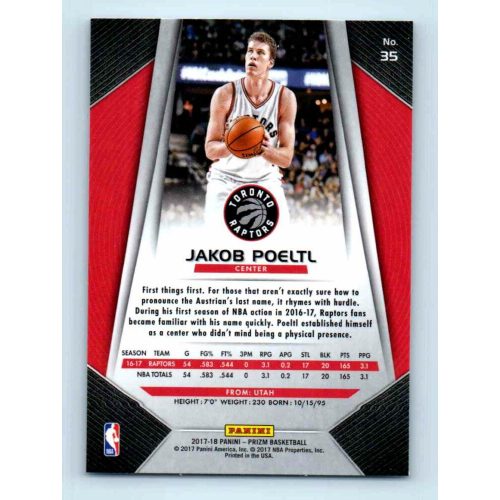 2017-18 Prizm Basketball Base # 35 Jakob Poeltl