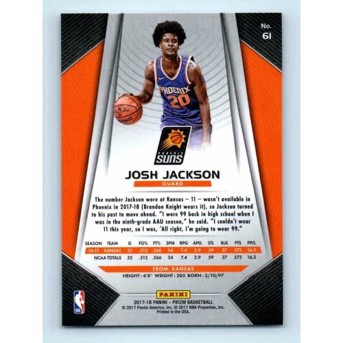 2017-18 Prizm Basketball Base # 61 Josh Jackson