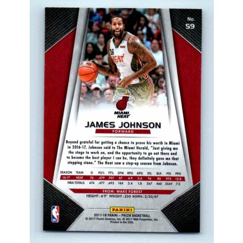 2017-18 Prizm Basketball Base # 59 James Johnson