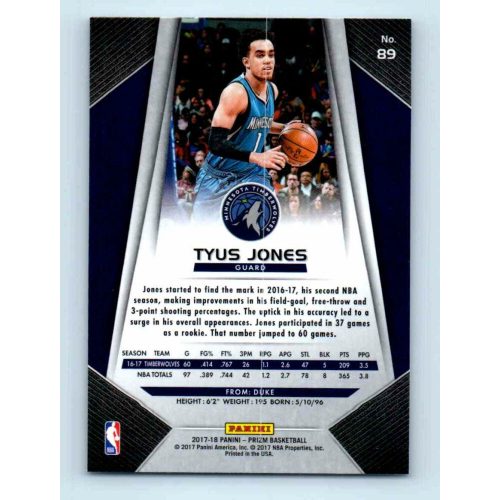 2017-18 Prizm Basketball Base # 89 Tyus Jones