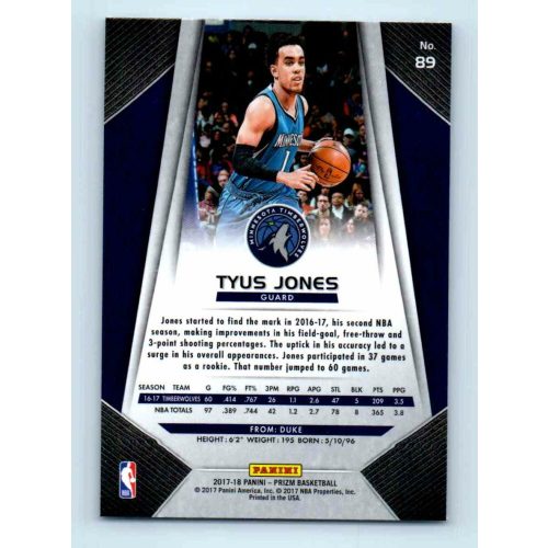 2017-18 Prizm Basketball Base # 89 Tyus Jones