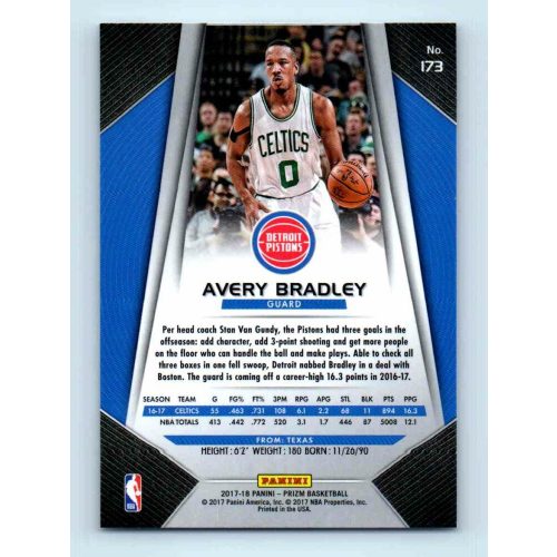 2017-18 Prizm Basketball Base # 173 Avery Breadley