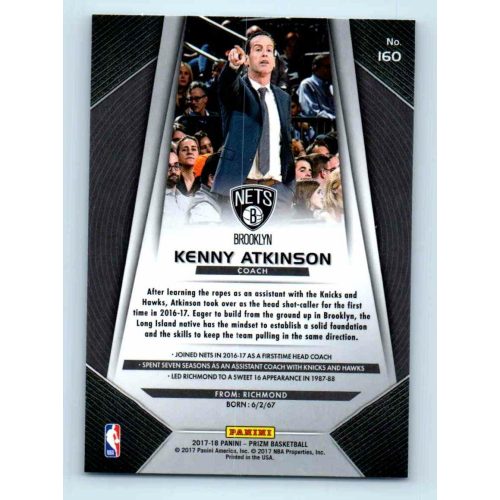 2017-18 Prizm Basketball Base # 160 Kenny Atkinson