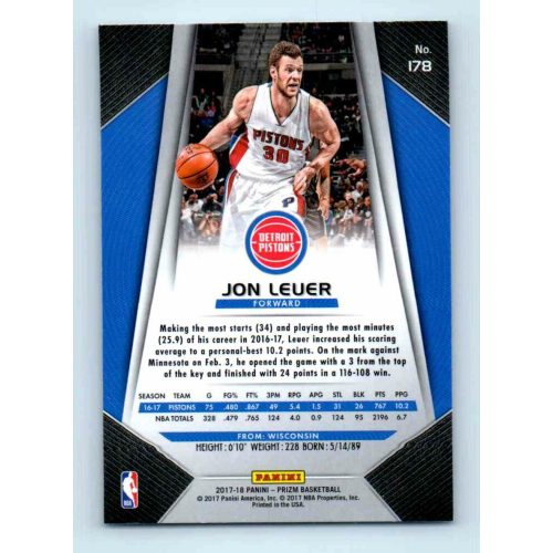 2017-18 Prizm Basketball Base # 178 Jon Leuer