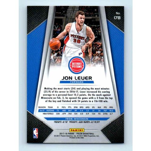 2017-18 Prizm Basketball Base # 178 Jon Leuer