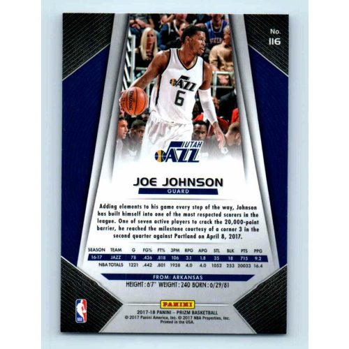 2017-18 Prizm Basketball Base # 116 Joe Johnson