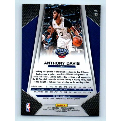 2017-18 Prizm Basketball Base # 121 Anthony Davis