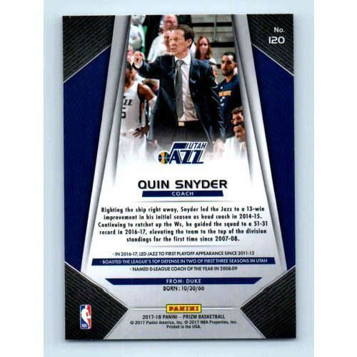 2017-18 Prizm Basketball Base # 120 Quin Snyder