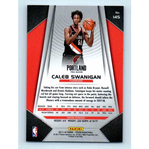 2017-18 Prizm Basketball Base # 145 Caleb Swanigan