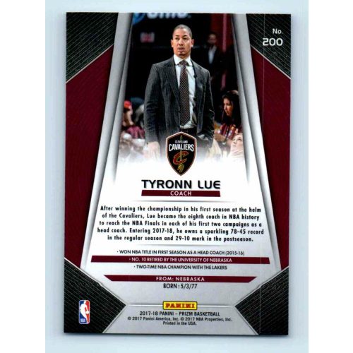 2017-18 Prizm Basketball Base # 200 Tyronn Lue