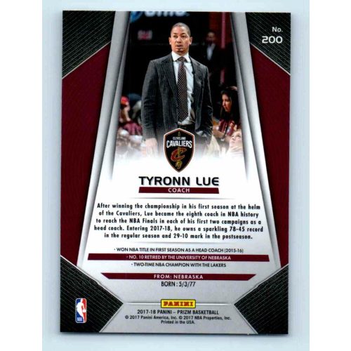 2017-18 Prizm Basketball Base # 200 Tyronn Lue