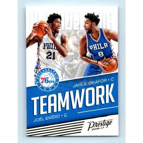 2017 Panini Prestige Teamwork # 1 Joel Embiid/Jahlil Okafor