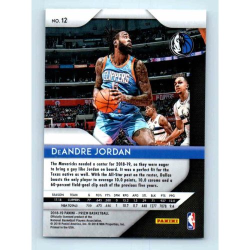 2018-19 Panini Prizm  # 12 DeAndre Jordan