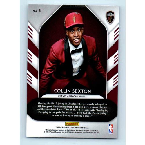 2018-19 Panini Prizm Luck of the Lottery  # 8 Collin Sexton