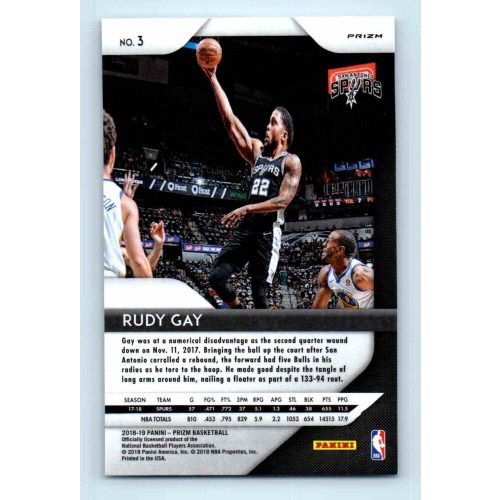 2018-19 Panini Prizm  # 3 Rudy Gay