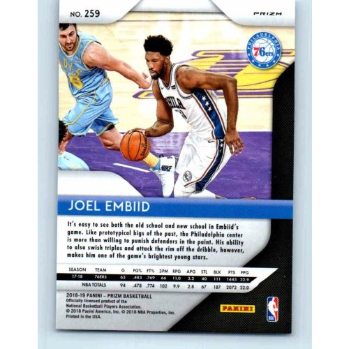 2018-19 Panini Prizm Silver # 259 Joel Embiid