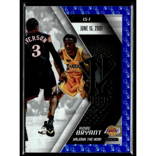 2015 Panini Kobe HeroVillain - Blue Larry O'Brien Trophy Unleash the Hero # 6 Kobe Bryant