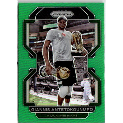 2021-22 Panini Prizm Green Prizms #1 Giannis Antetokounmpo