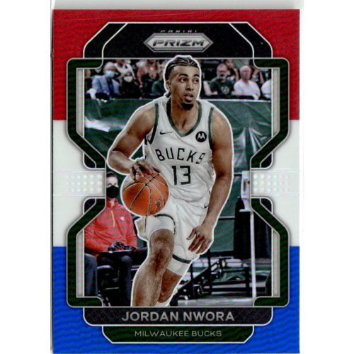 2021-22 Panini Prizm Red White and Blue Prizms #80 Jordan Nwora