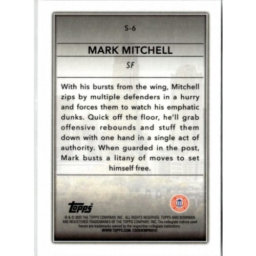 2022-23 Bowman Chrome University Skyscraping  #S-6 Mark Mitchell