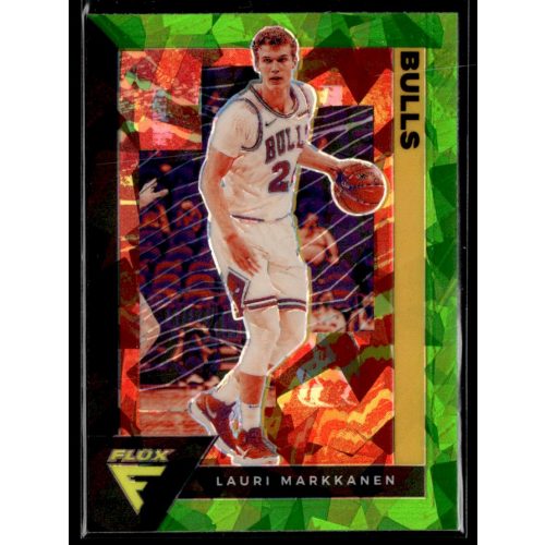 2020-21 Panini Flux Fanatics Factory Green Cracked Ice #28 Lauri Markkanen