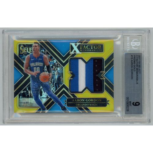 2017-06 Panini Select X Factor Memorabilia Prizms Gold BGS - 9 Mint #XF-AGR Aaron Gordon 09/10