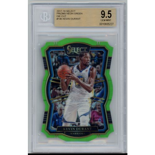 2017-06 Panini Select Prizms Die Cut Neon Green BGS - 9.5 Gem Mint #145 Kevin Durant 61/65