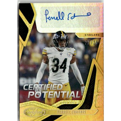 2020 Panini Certified Potential Signatures Mirror Gold 0 #CP-TE Terrell Edmunds 22/25