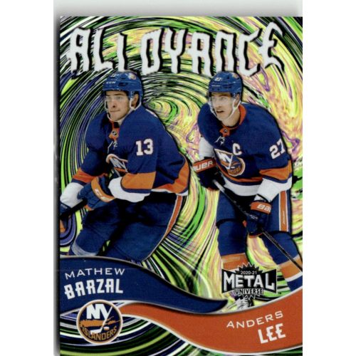 2020 Skybox Metal Universe Alloyance  #AL-4 Anders Lee/Mathew Barzal